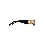 Dynasty Rectangle Sunglasses in Black - Image 3